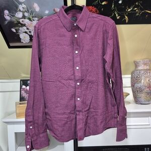 UNTUCKit Men's Casual Button Down Shirt - Rich Maroon